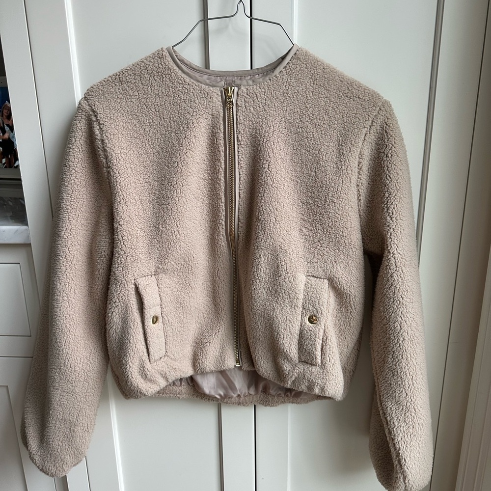 Abercrombie Kids Cozy Cream Zip-Up Jacket, NWOT